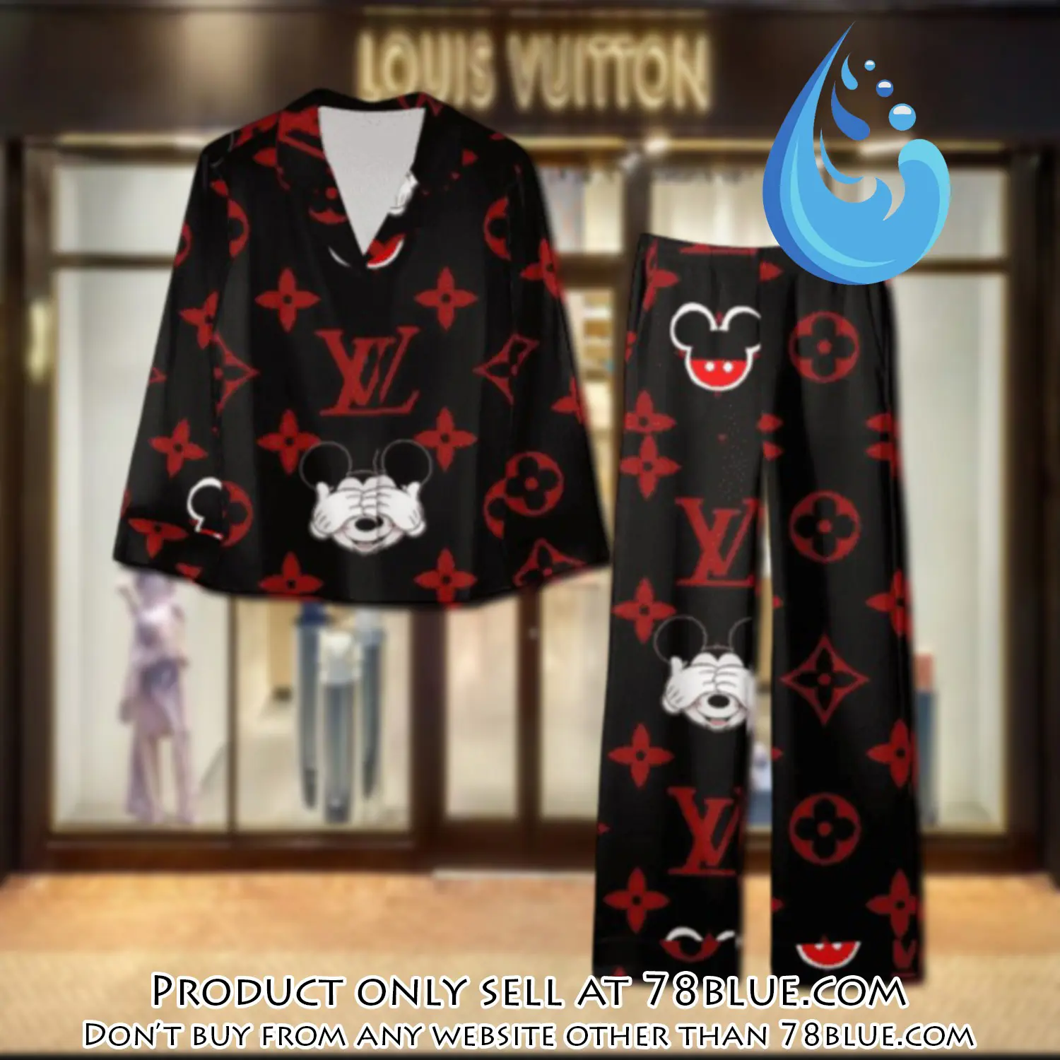 Trending luxury lv satin pajama set pjs1112 78b2022777